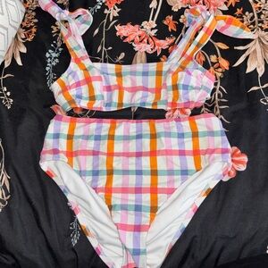 Kona Sol Multicolor Checkered Kids Bikini